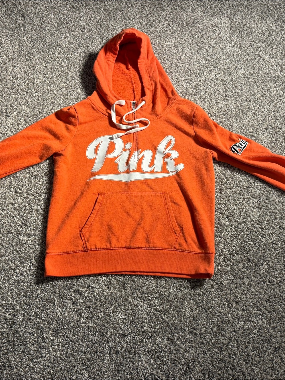 Victoria's Secret PINK Bright Orange Zip-Up Hoodie